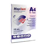 Mapilam A4 Laminasyon Filmi 125 Micron 10 Adet Güvenlik Kartları İçin Parlak