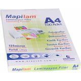 Mapilam A4 Laminasyon Filmi 125 Micron 100 Lü Parlak Fonksiyonel Laminasyon Pouch