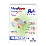 MAPİLAM Mapilam 125 Micron Parlak Laminasyon Filmi (A4) 100 Lü