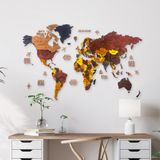 MAPOFX Ahşap Dünya Haritası Duvar Tablosu Dekor (No Name, XLarge - 250x135 cm, Ahşap) MF506