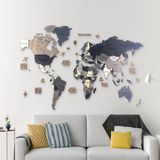 MAPOFX Ahşap Dünya Haritası Duvar Tablosu Dekor (Plus, Large - 190x95 cm, Ahşap) MF511
