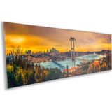 Mapofx Kanvas Tablo, Istanbul Boğazı Tablosu, Yatay Istanbul Manzarası Tablo - 80X30 Cm, 53X20 cm Seçenekli