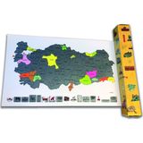 Mapofx Kazınabilir Türkiye Haritası 50 x 30 cm Renkli Tasarım Kutulu Seyahat Haritası
