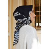 Ma'Polien Basic Kreasyon Twill Eşarp Siyah-beyaz
