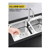 MappleHome 2'li Paslanmaz Metal Mutfak Ve Lavabo Içi Gider Süzgeci Banyo Evye Deliği Çöp Tıkacı
