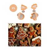MappleHome 4'lü Yılbaşı Kurabiye Kalıbı Çam Ağacı Model Yılbaşı Kurabiye Kalıbı Gingerbreadman Christmas