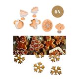 MappleHome 6'lı Yılbaşı Kurabiye Kalıbı Kar Tanesi Çam Ağacı Kardan Adam Yılbaşı Gingerbreadman Christmas