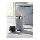 MappleHome Silikon Tuvalet Fırçası Krom Kaplama Akıllı Kapak Soft Toilet Brush Gri
