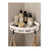 MappleHome Üçgen Köşe Banyo Duş Organizeri Yapışkanlı Askılı Duş Rafı – 18,5 x 26 cm