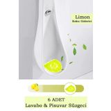 Maproworld 6 Adet - Limon Kokulu Pisuvar Süzgeci – Lavabo Yer Gideri Koku Giderici Hijyenik Tuvalet Matı