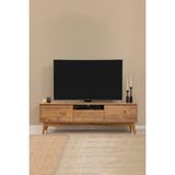 Maq Home Vina Masif Ahşap Ayaklı Çekmeceli Modern Tv Ünitesi 170 cm - Atlantik Çam