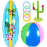 Maqiauly Şişme Luau Parti Süslemeleri Halka Kaktüs Atmak Oyunu Su Yağmurlama Topu Surfboard Havuz Oyuncakları Plaj Hawaii Yaz Dekor
