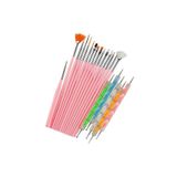 MAQYA Cosmetics Nail Art Tırnak Süsleme Desen Fırça 15'li ve Dot Kalem Seti 5'li 20 Parça