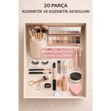 MAQYA KOZMETİK 20 Parça Yılın En Avantajlı Premium Makyaj Seti/Allık,Kontür,Far,Pudra,Makyaj Fırçası ve..