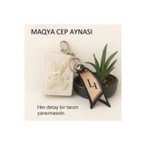 MAQYA KOZMETİK Ayıcık Desenli Anahtarlı ve Fularlı Cep Çanta Aynası Makyaj Aynası Kapaklı