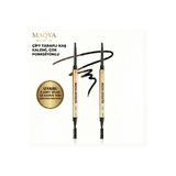 MAQYA KOZMETİK İki Uçlu Açılı Kaş Kalemi ve Kaş Fırçası 2 ADET (SİYAH VE KAHVE) - Angled Brow Pencil