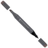 Marabu 01480003988 - Sketch Markör Kalemi, Graphix, Sıcak Gri, Koyu Japon Çift Uçlu, 1-7 mm Kesik Uç ve 1 mm İnce, Parlak, Hızlı Kurur, Alkol Tabanlı Mürekkep, Kokusuz ve Su Geçirmez