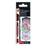 Marabu Graphix Permanent Marker Cift Uclu 4 Renk Set