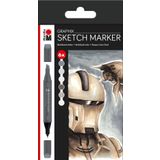 Marabu Graphix Set Alpha Robot 6 Renk Sketch Marker