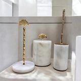 Marandmore Ginko Beyaz Mermer 3Lü Banyo Seti