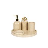 marandmore Rolin Beyaz Mermer Banyo Seti 7li - Gold Mercan
