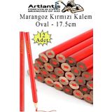 Marangoz Kalem Kırmızı Oval 12 Adet 1 Paket Kalın Oval Marangoz İnşaat Kalemi Aşap Beton İşaretleme Kalemi Kalın Kalem
