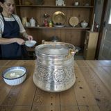 Maraş Bakırcılık - Içi Kalaylı Oyma Işlemeli Kalın Bakır Bakraç 3 - 5 Litre Seçenekleri – El Yapımı Geleneksel Bakır Bakraç - Gümüş - 5 LİTRE