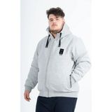Maraton Büyük Beden Erkek Kapüşonlu Gri Melanj Mont - 5XL