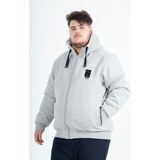 Maraton Büyük Beden Erkek Kapüşonlu Gri Melanj Mont - 6XL