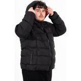 Maraton Büyük Beden Erkek Kapüşonlu Siyah Mont - 3XL