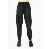 Maraton Comfort Kadın Dönüşlü Lastik Paça Siyah- Pantolon