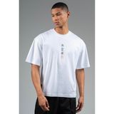Maraton Oversize Erkek Bisiklet Yaka Beyaz T-shirt - XL