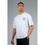 Maraton Oversize Erkek Bisiklet Yaka Beyaz T-shirt
