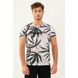 Maraton Regular Erkek Bisiklet Yaka Beyaz T-shirt - Off White - 2XL
