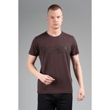Maraton Regular Erkek Bisiklet Yaka Koyukahve- T-Shirt - 2XL - Koyu Kahverengi