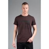 Maraton Regular Erkek Bisiklet Yaka Koyukahve- T-Shirt - Koyu Kahverengi
