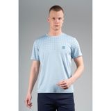 Maraton Regular Erkek Bisiklet Yaka Sisli Mavi T-shirt