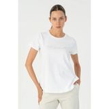 Maraton Regular Kadın Bisiklet Yaka Beyaz- T-Shirt - XL