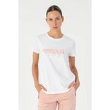 Maraton Regular Kadın Bisiklet Yaka Beyaz- T-shirt