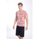 Maraton Sportswear Erkek Desenli Bisiklet Yaka T-Shırt - Melanj - 2XL