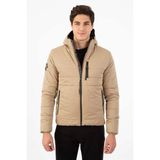 Maraton Sportswear Erkek Kapüşonlu Mont - Bej - 2XL