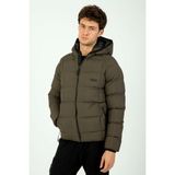 Maraton Sportswear Erkek Şişme Kapüşonlu Mont - Haki - XL