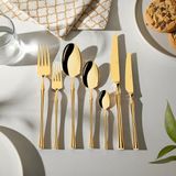 Marbella Full Altın 12 Kişilik 84 Parça Kutulu Çatal Kaşık Bıçak Takımı
