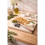 Marbello 20X30 cm Mermer Kesme ve Sunum Tahtası Dekoratif Mutfak Servis Tabağı - Bej