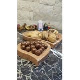 Marble Center Mermer Kalp Sunumluk Tepsi Dekoratif Çerezlik 2 Parça - Beyaz