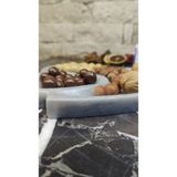 Marble Center Mermer Kalp Sunumluk Tepsi Dekoratif Çerezlik - Gri