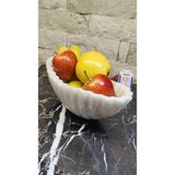 Marble Center Mermer Kıvrımlı Gondol Sunumluk - Meyvelik - Salata Tabağı - Kayık Tabak