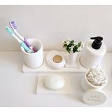 Marble Kırık Beyaz Beton Banyo Seti Tuvalet Wc Sıvı Sabunluk Diş Fırçalığı Beton Aksesuar Takım