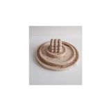 Marble Mermer Desenli Dekoratif Beton Büyük Boy Organizer 3 Lü Tepsi Seti - Kahverengi