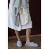 Marble Unisex Kalın Tabanlı Havlu Terlik Gri